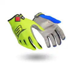 100% syntetiske pr&oslash;vehansker.<br />
Ultralett sublimert stoff p&aring; baksiden av hansken for absolutt komfort. Polstret og ventilert h&aring;ndflate for bedre h&aring;ndbeskyttelse og ventilasjon. Borrel&aring;sfeste ved h&aring;ndleddet.